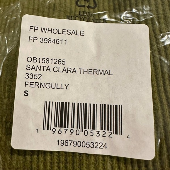 Free People Santa Clara Thermal Long Sleeve Top Ferngully - Picture 7 of 8